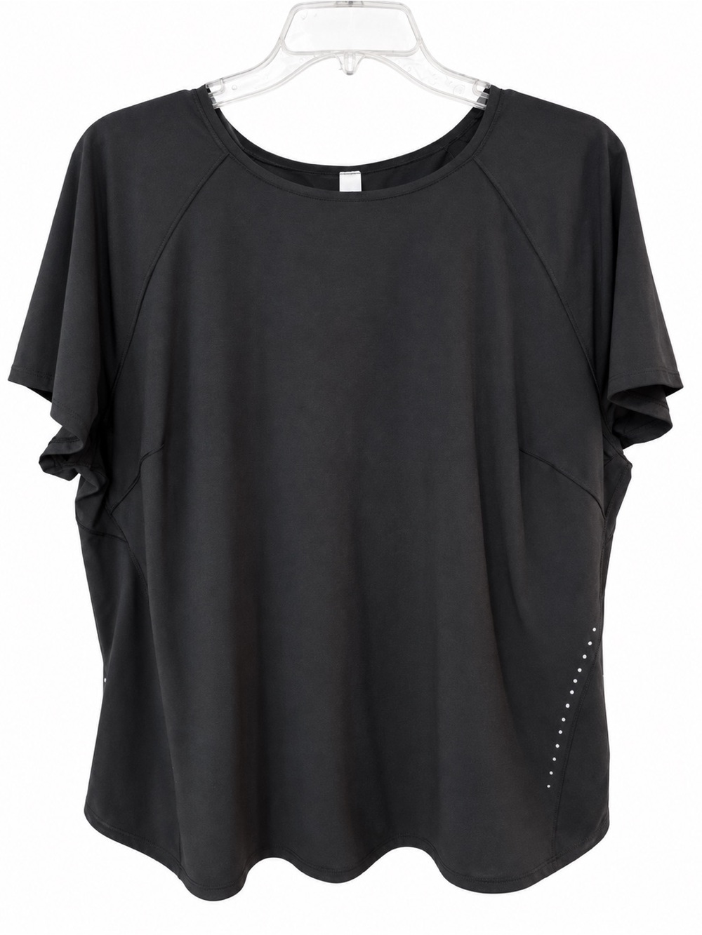 Lululemon Black Reflective Short Sleeve Running Top Size 18